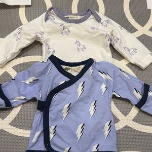 Monica and Andy Unicorn and Lightning newborn shirt and onesie